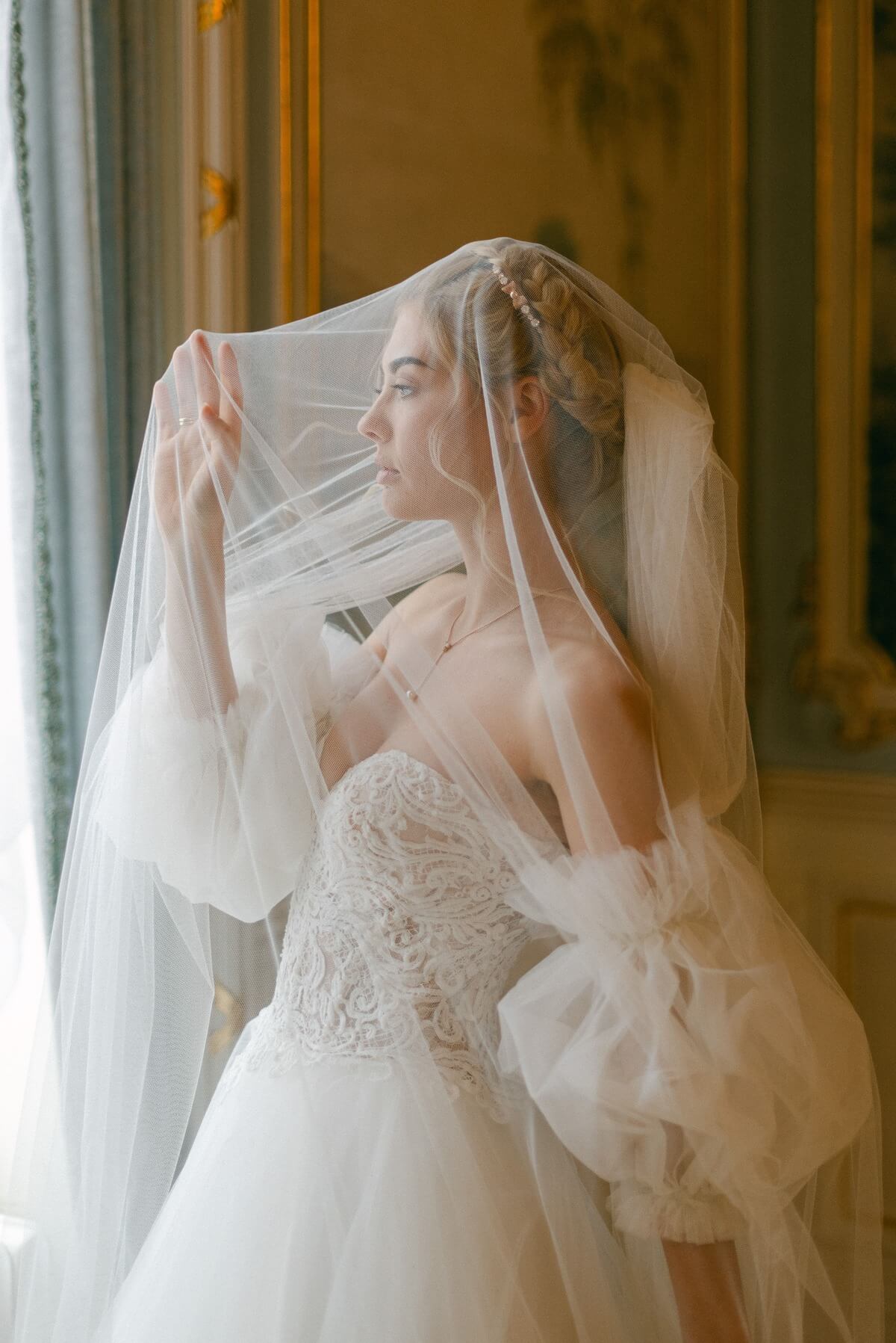 Braut mit Schleier Hochzeit Kurhaus Bad Schwalbach Wiesbaden